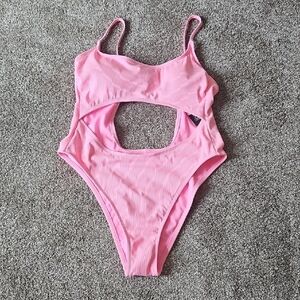 Wild Fable Pink One Piece Swimsuit Cut-Out Design